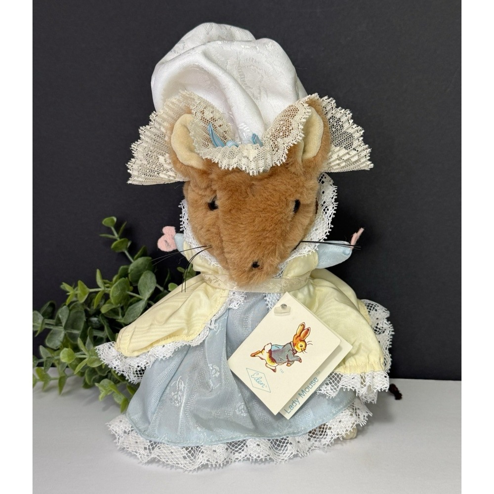 Vintage 1986 Eden Toys Mrs. Tittlemouse Plush Beatrix Potter‎ w/Tags Style 30639